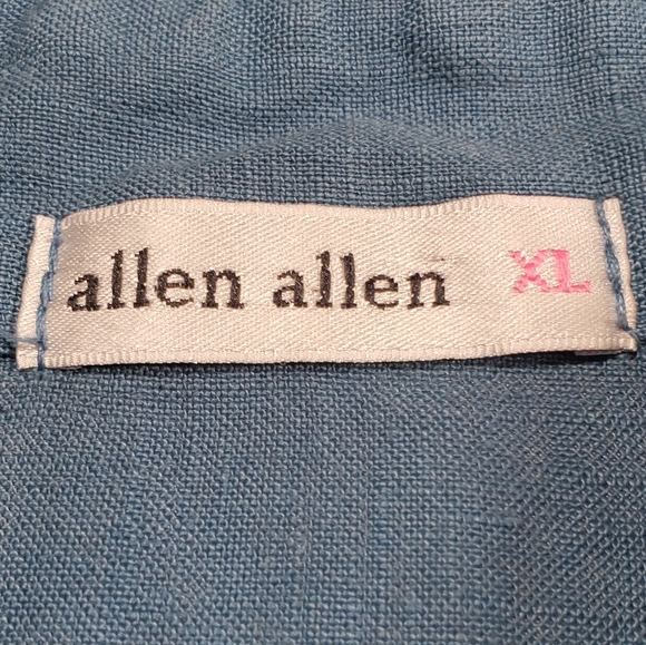 Allen Allen Linen Button Down Long Blouse Size XL - Picture 3 of 12